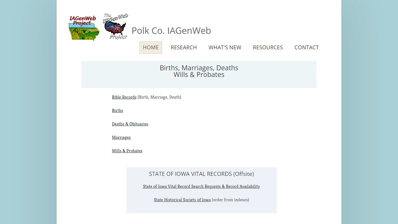 Birth/Marriage/Death Records Index - Polk County, Iowa ...